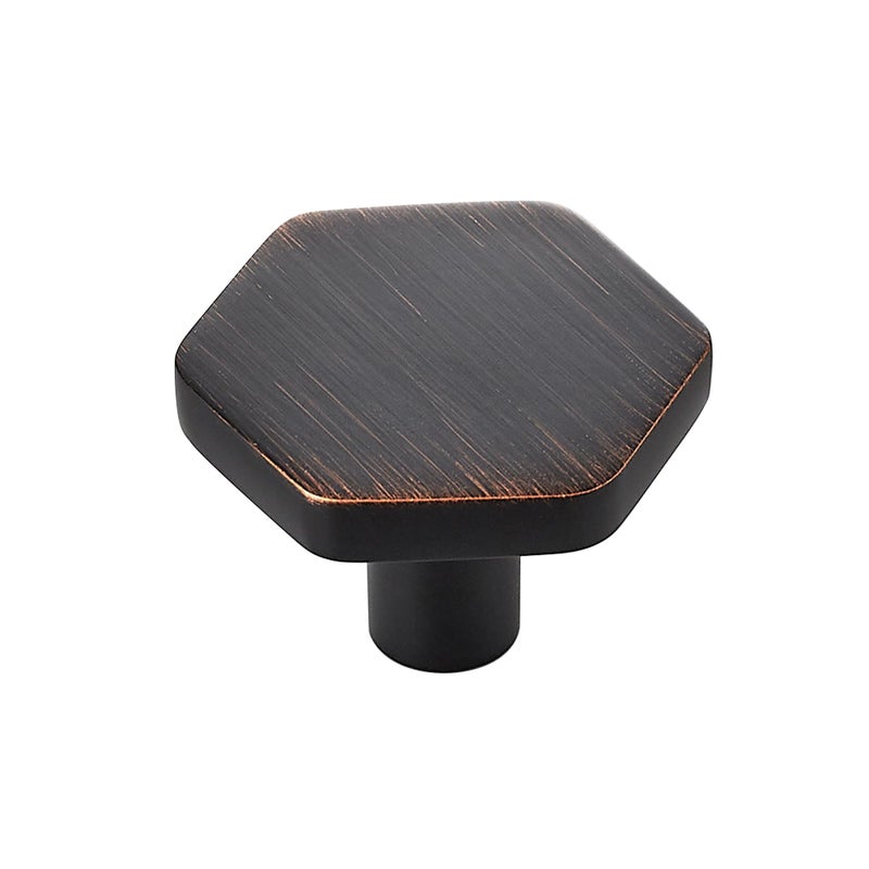 Ravinte Decor 25 Pack Oil Rubbed Bronze Cabinet Knobs, Kitchen Cabinet Knobs Solid Cabinet Pulls for Kitchen Cabinet Drawers, Hexagon Dresser Knobs for Cabinet Hardware 1.1"" Closet Door Knob - Image 1